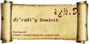 Ördög Dominik névjegykártya